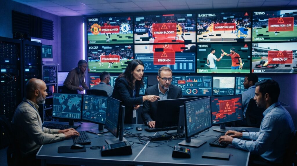 blocages en temps réel des flux sportifs